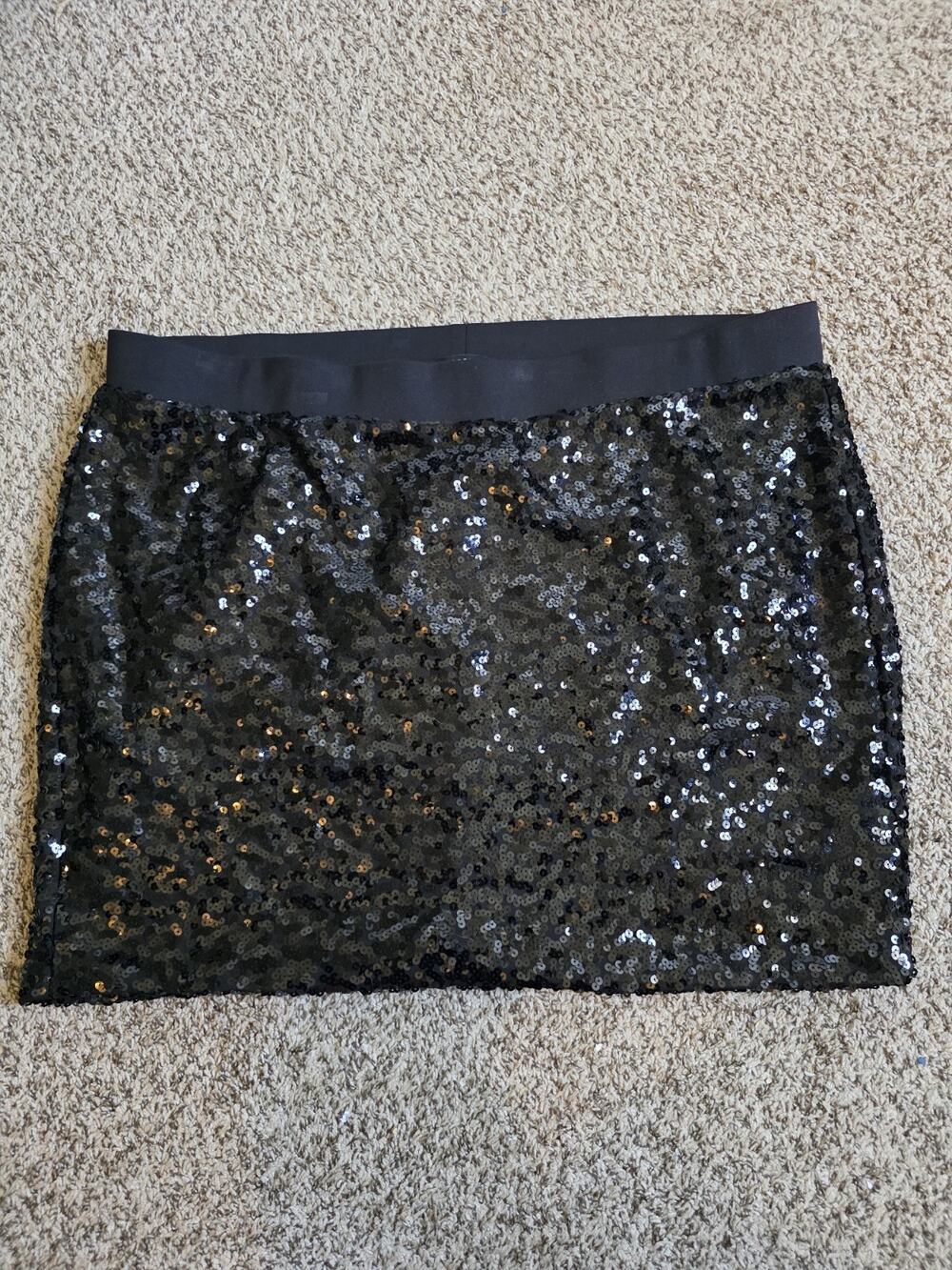 Torrid Black Sequin Skirt 4XL Plus Size Elegant Disco 90s Party Elegant Dance